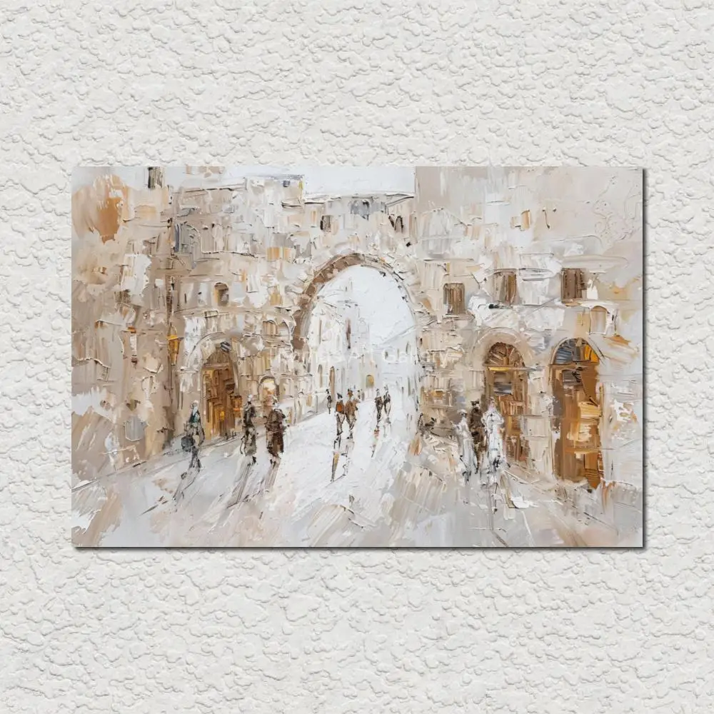 

Abstract Kotel Art Canvas Print Western Wall Jerusalem Judaica Painting Old City Poster HD Printed Picture for Jewish Home Decor