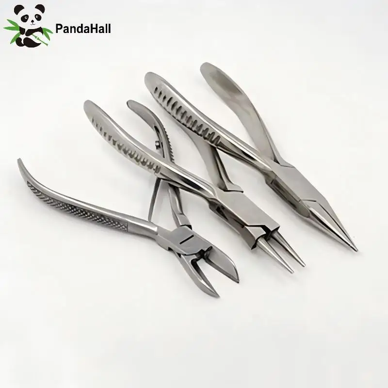 

PandaHall 3pcs/set Carbon Steel Side-Cutting Pliers Needle Nose Pliers Set for DIY Jewelry Making 145~165x45~65mm