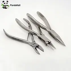 PandaHall 3pcs/set Carbon Steel Side-Cutting Pliers Needle Nose Pliers Set for DIY Jewelry Making 145~165x45~65mm