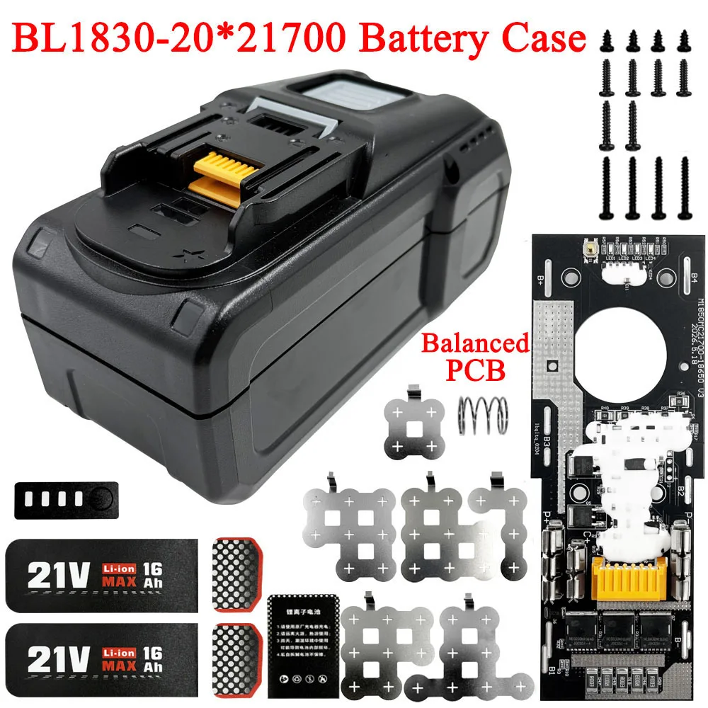 Image of Lithium-Batterie-Gehäuse für Elektrowerkzeuge mit Ausgleichs-PCB BMS Ladeschutzschaltung für Makita 18V Li-Ionen-Akkus
