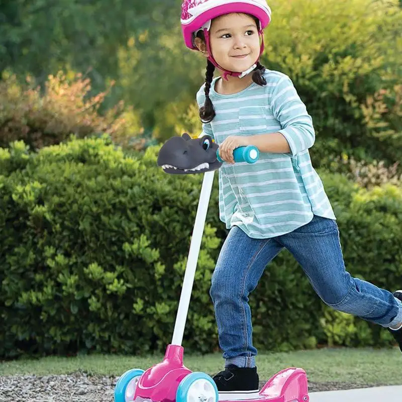 Accessori per scooter per ragazze Decorazione per manubrio bici Mini testa di dinosauro Regali per bambini Ragazze Ragazzi Decorazione per scooter