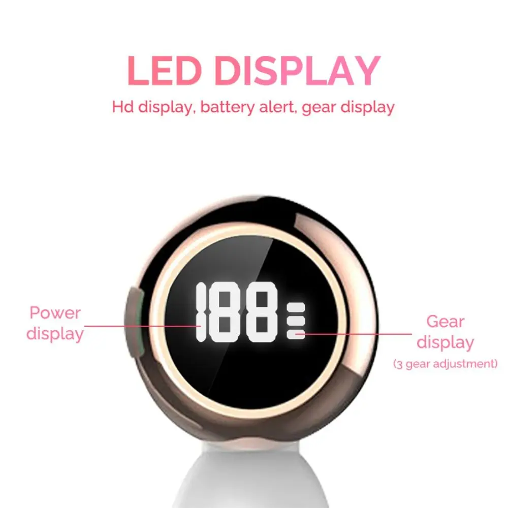 6-in-1 elektrische gezichtsreinigingsborstel Heet koud kompres 360 roterende ultrasone gezichtsscrubber IPX6 waterdicht LED-display