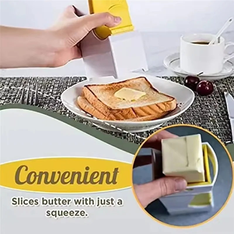 

AT59 Portable Butter Cutter Automatic Cheese Slicer Squeeze Dispenser Tool Handheld Butter Slice Tool