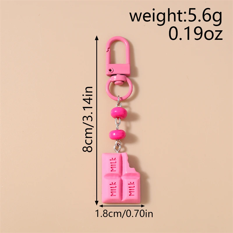 Niedlicher Schlüsselanhänger in Bonbonfarben, Schokolade, für Autoschlüssel, Damen, Herren, Handtaschen, Geldbörsen, Anhänger, Schlüsselringe, Accessoires, DIY-Geschenke – Detail 1