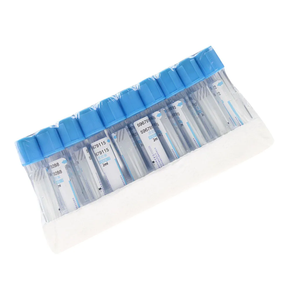 

100pcs Blood Collecting Tubes Clear Glass Venous 2ml Sodium Citrate Lab Craft School Test Tube Teaching Equipment