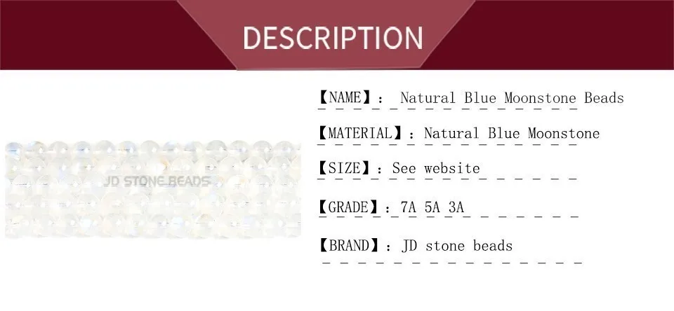 AAA Natürliche Blaue Mondsteinperlen aus Sri Lanka, Wunderschöne Blaue Schimmernde Lose Edelsteine für Schmuckherstellung, DIY Armband- und Halskettenzubehör – Detail 2