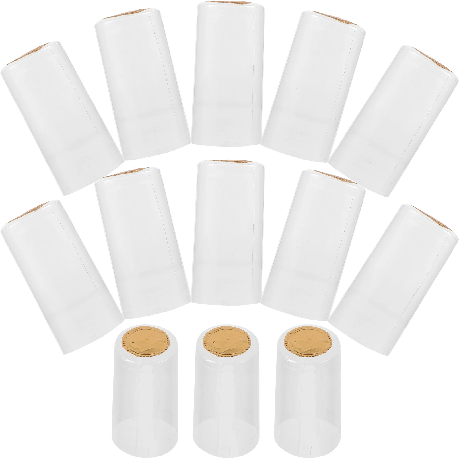 

30 Straight Mouth Bottle Sealing Film Heat Shrink PVC Capsules Transparent Color Decorative Bottle Preserving Sealers