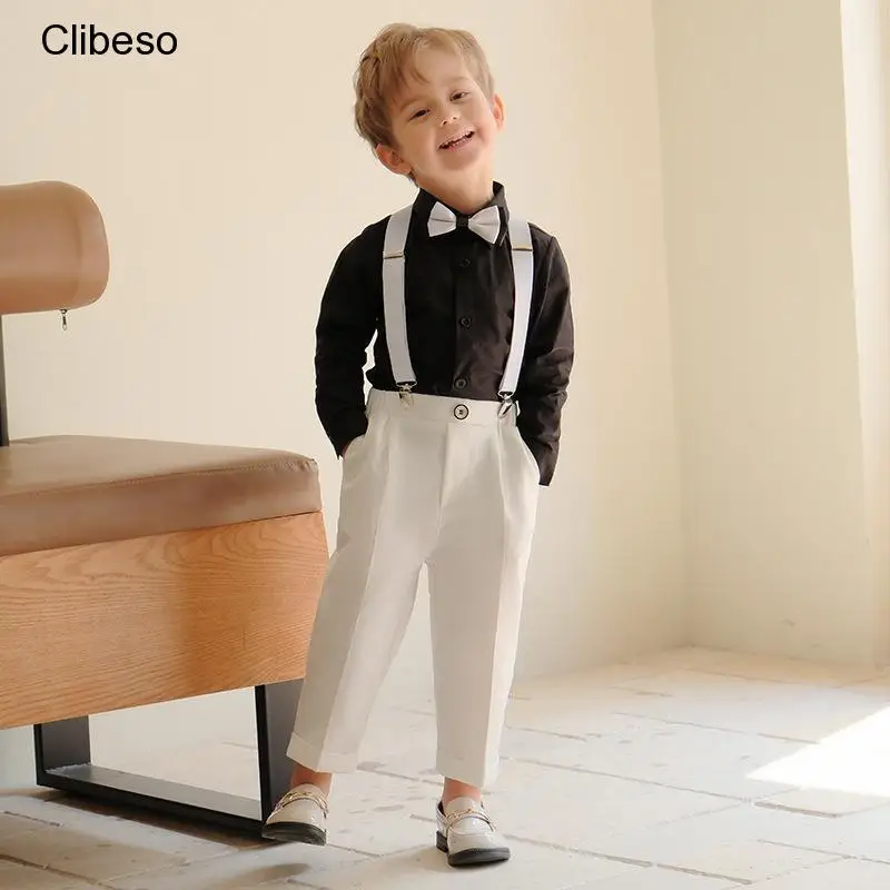 

2024 Costumes for Children Boy for Weddings Classic Boys Ceremony Outfit Sets Kids Elegant Flomal Party Suits Infant Partywear