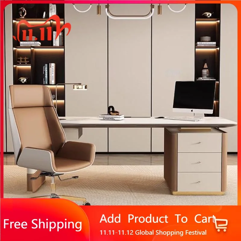 

Relaxing Study Office Computer Table Home Gaming Wooden Storage Computer Desk Office European Mesa De Trabajo Backyard Furniture