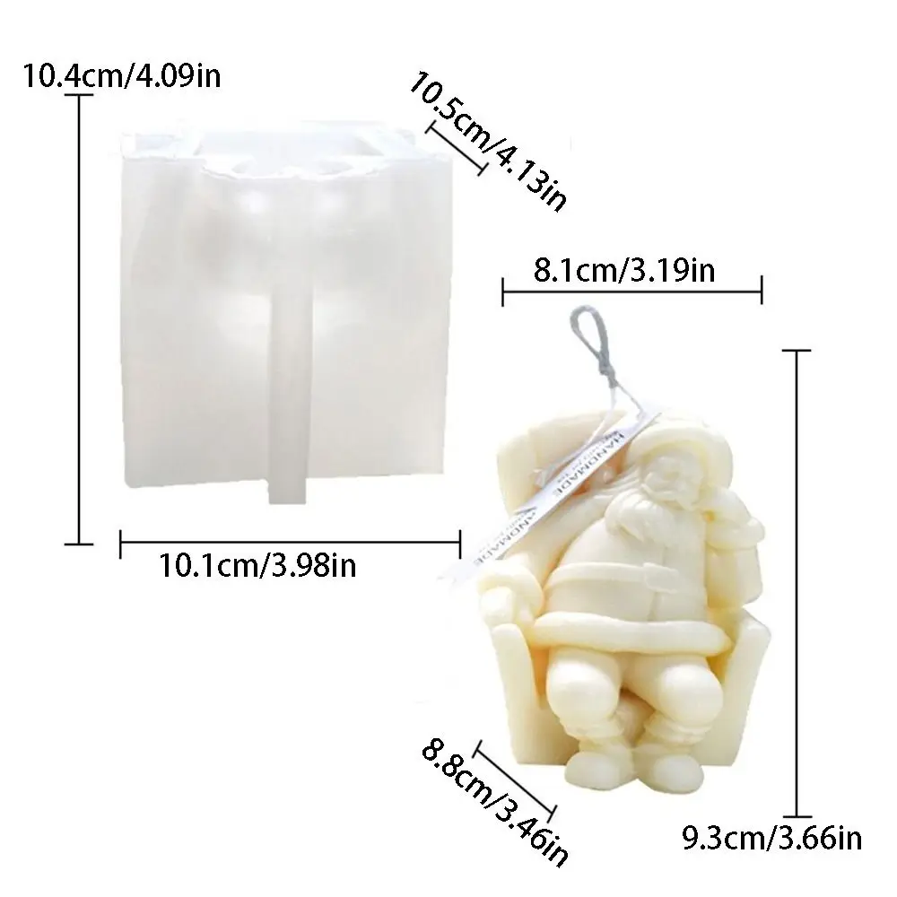Sofá saudável papai noel natal vela molde diy silicone gesso molde criatividade inodoro sabão fazendo molde casa presente fazendo