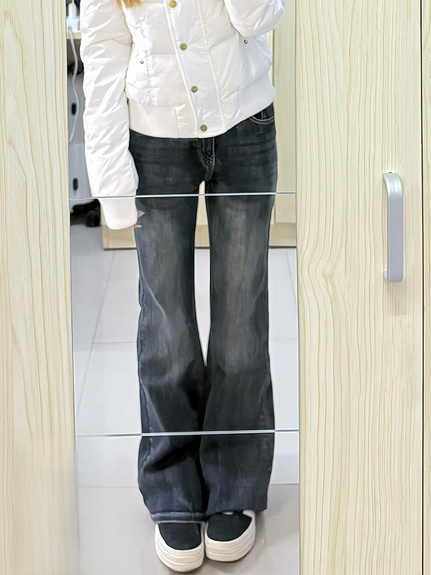 

American Design Thin Jeans Women's Summer New Style Micro Flared Straight Lazy Hoof Long Pants High Street Style Casual...