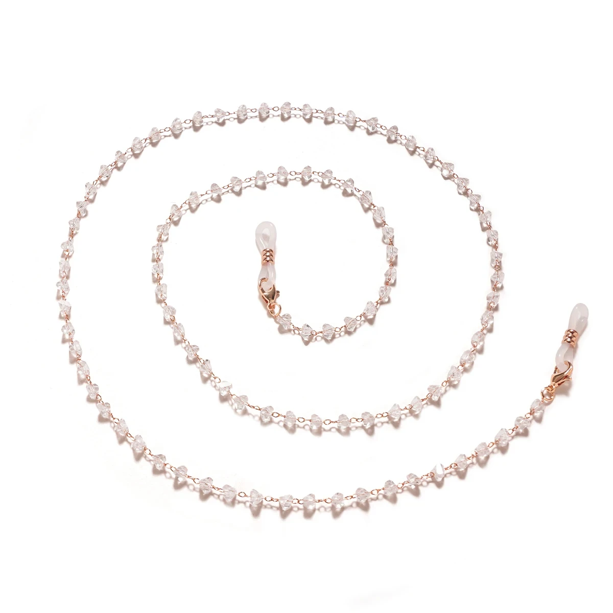 Triangle Crystal Beaded Glasses Chain for Women Fashion Lanyard Gold Color Metal Sunglassses Chains Strap Cord Hanging Neck Hold