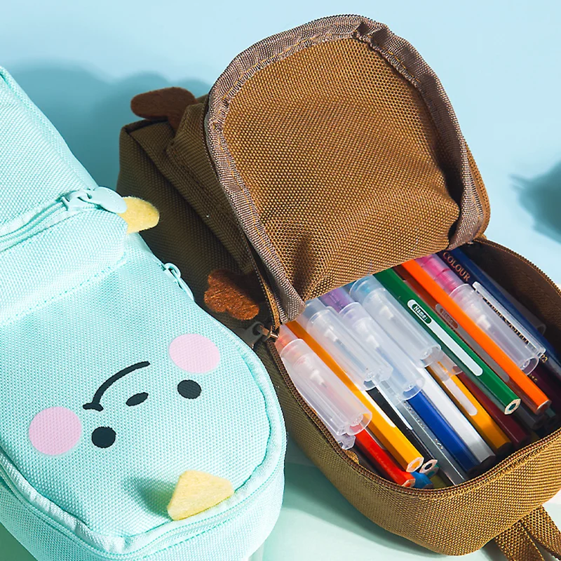 1 Cute Cartoon Pencil Case, Animal Series, Backpack-Style Pencil Case (Without Shoulder Straps), Pencil Case for Students