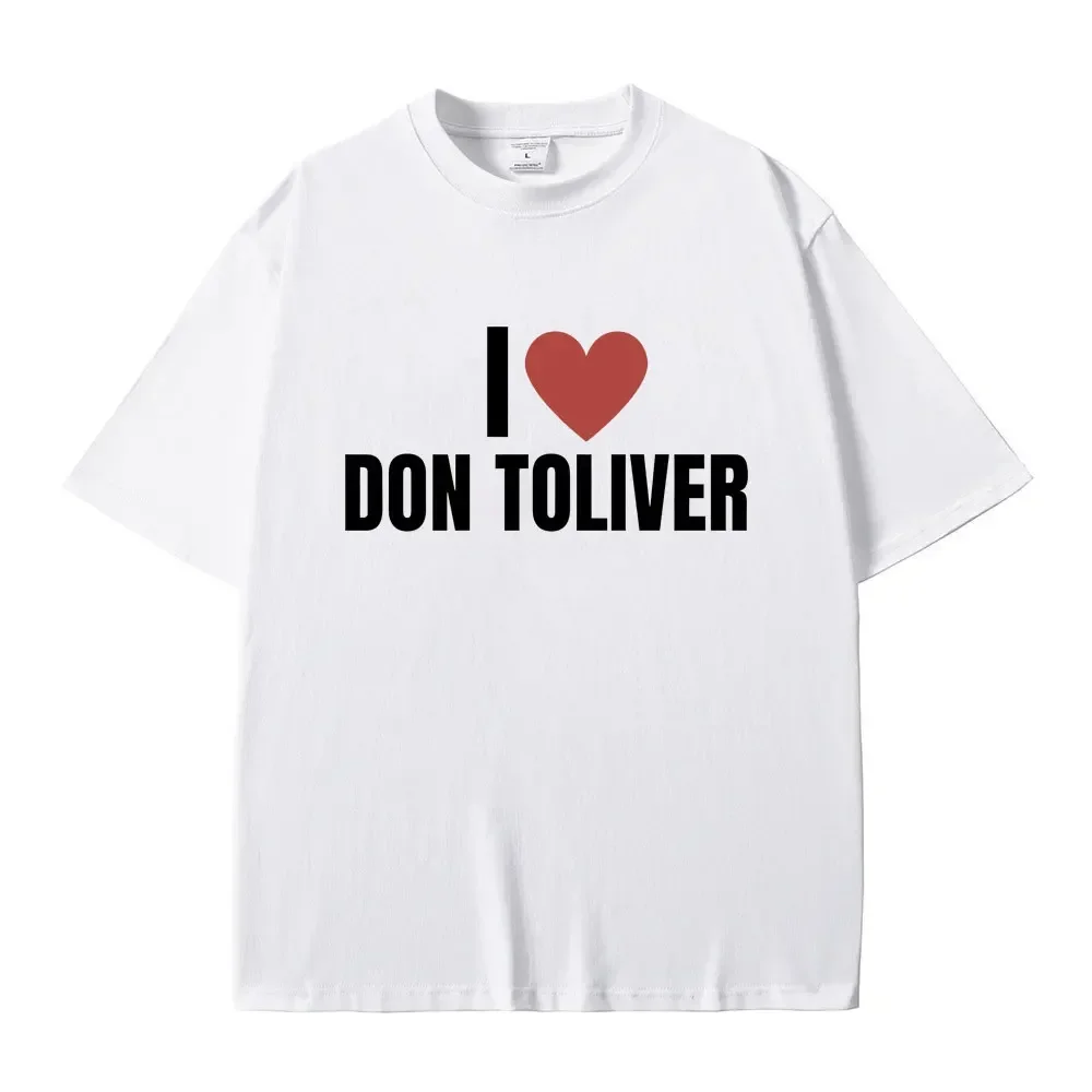 T-Shirt à Manches Courtes en Coton pour Homme et Femme, Vêtement Unisexe, Décontracté, à la Mode, Hip Hop, avec Imprimé I Love D