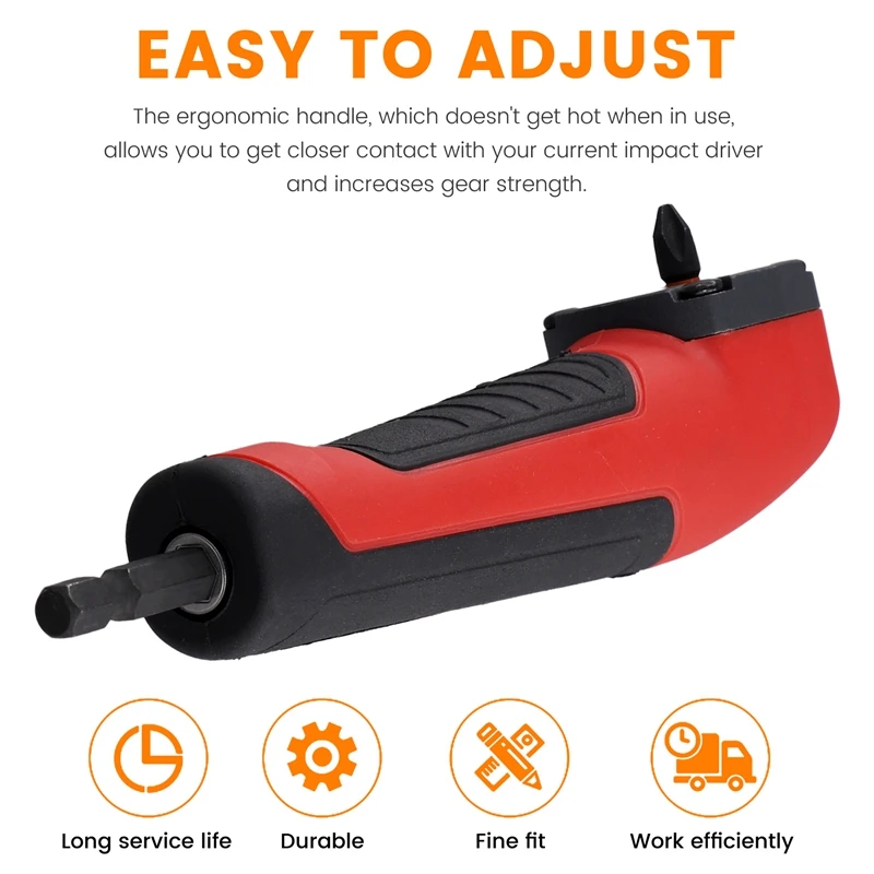 Adaptateur d'extension de tige de proposition à angle droit, tournevis magnétique, perceuse hexagonale, support de douille, outil emballé, résistant à 90, 1/4 pouces