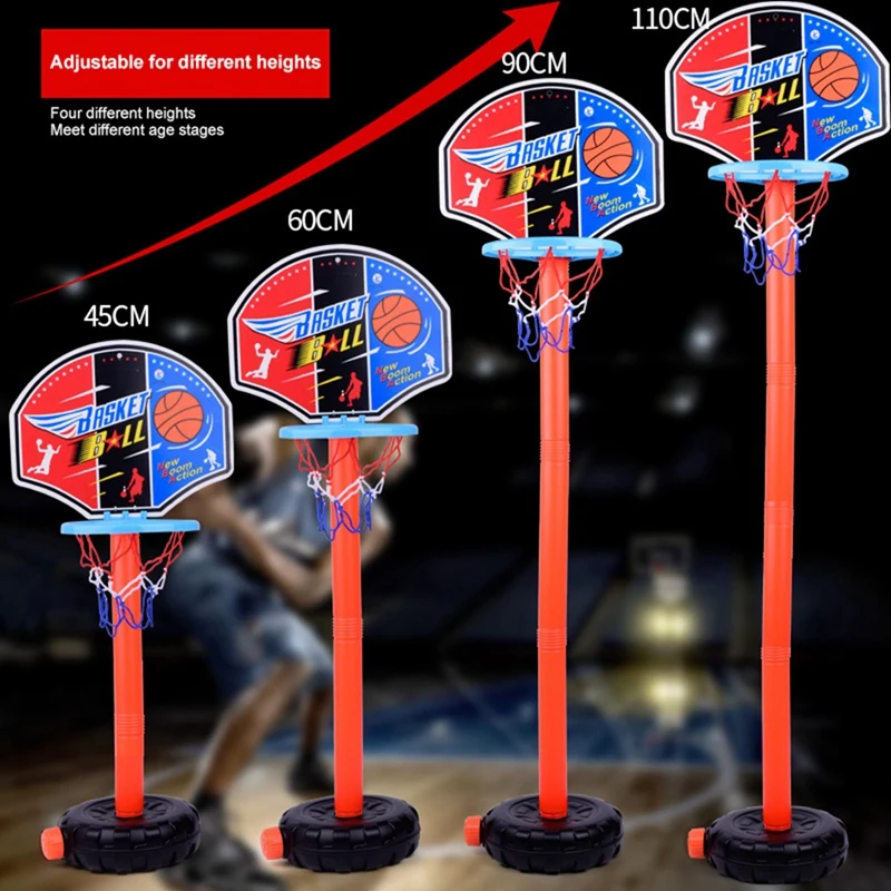 Children Basketball Playing Set Outdoor Sport Adjustable Stand Basket Holder Hoop Goal Game Mini Indoor Boy Kids Basketball Tool