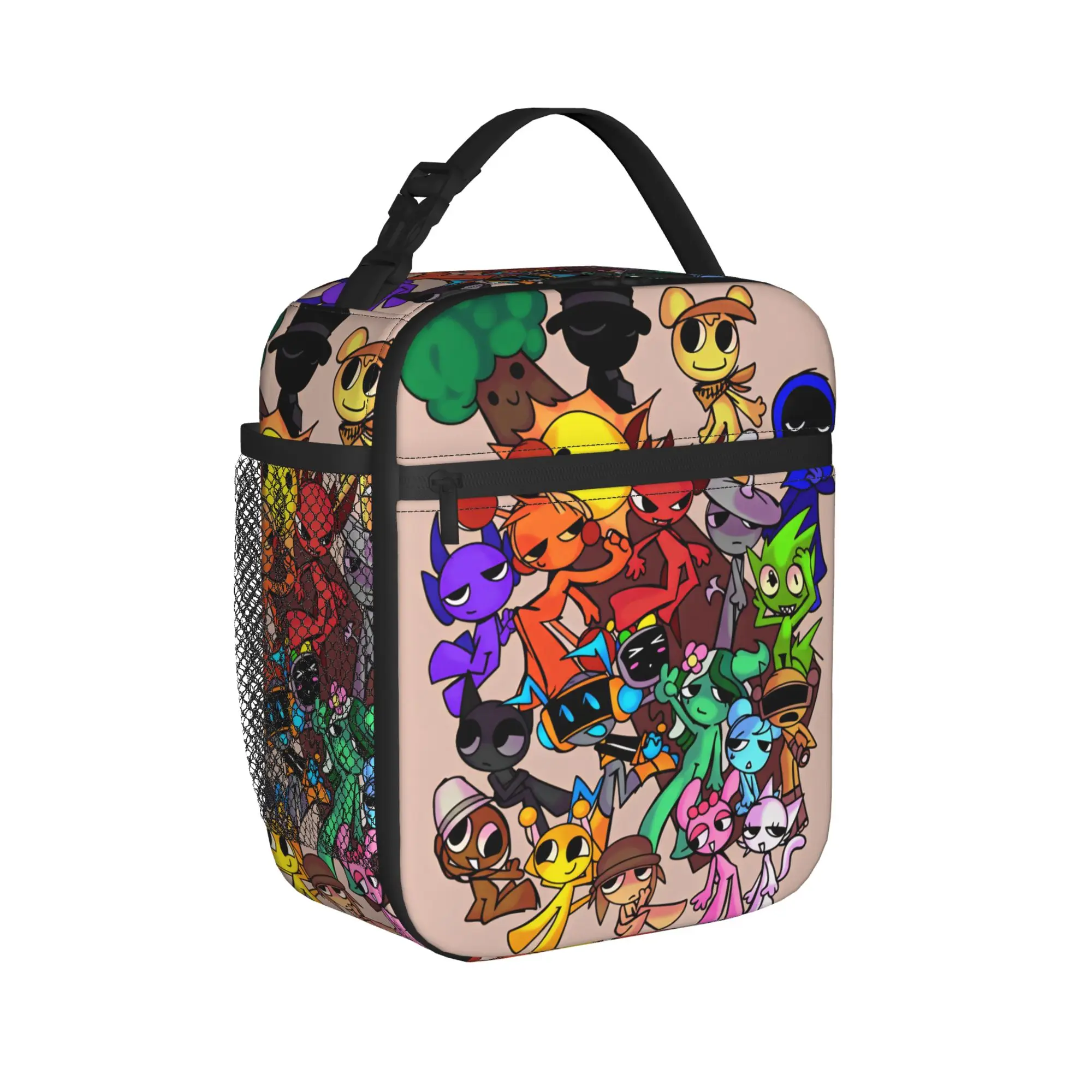 All My Sprunkis Game  Lunch Bag  Casual Lunch Box For Unisex School Portable Cooler Bag Oxford Custom Thermal Lunch Bags