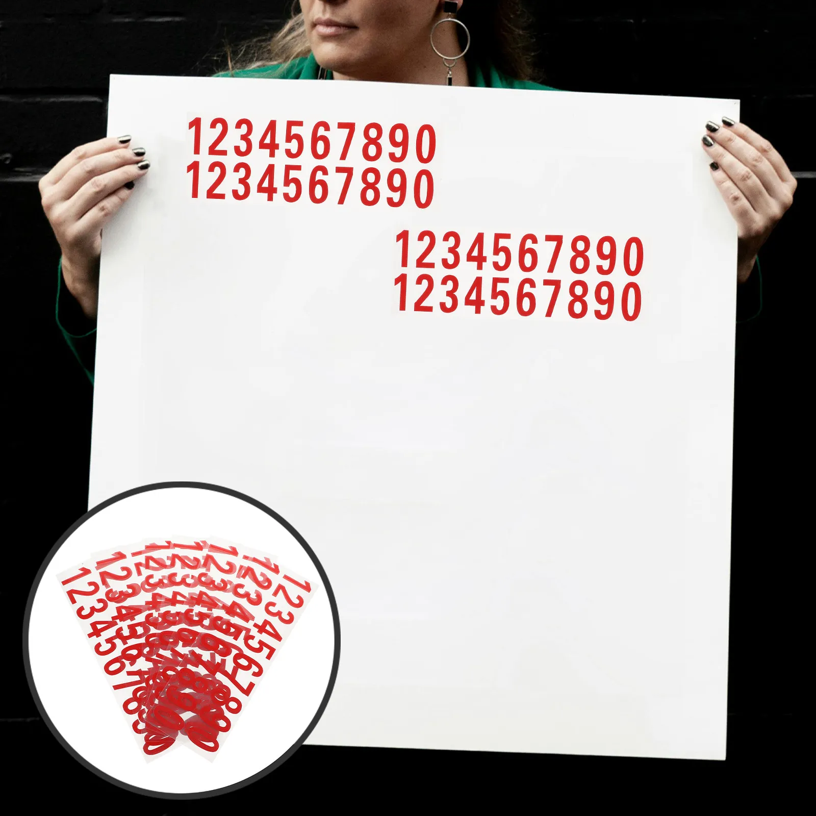 

6 Sheets Self Adhesive Number Stickers for Trash Cans Large Clear PVC Pet Reflective DIY Home Address Signs