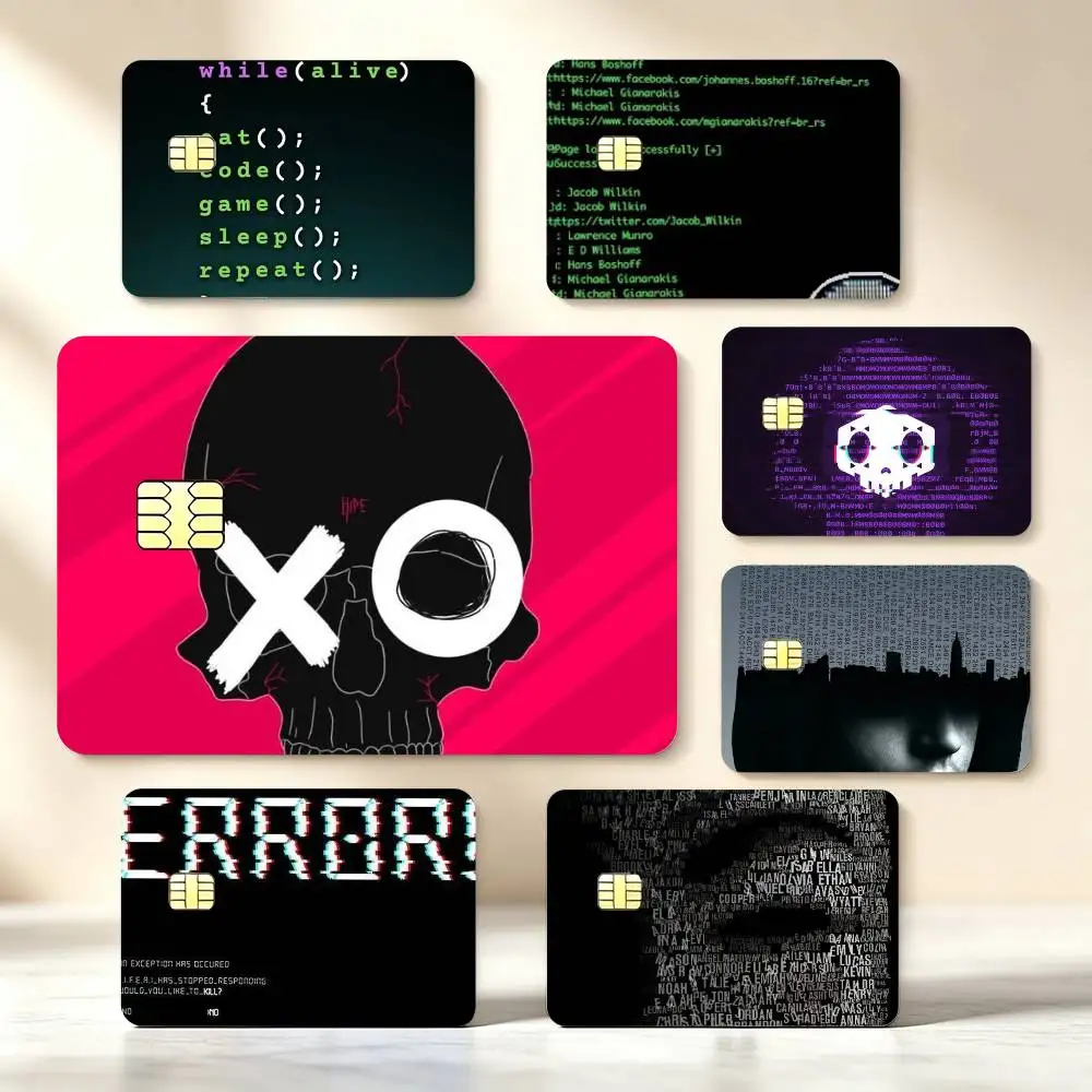 Hacker Computer Code Art High‑Res Game Chip Decals Credit Card Mini Waterproof Vinyl Ornament Useful Gift