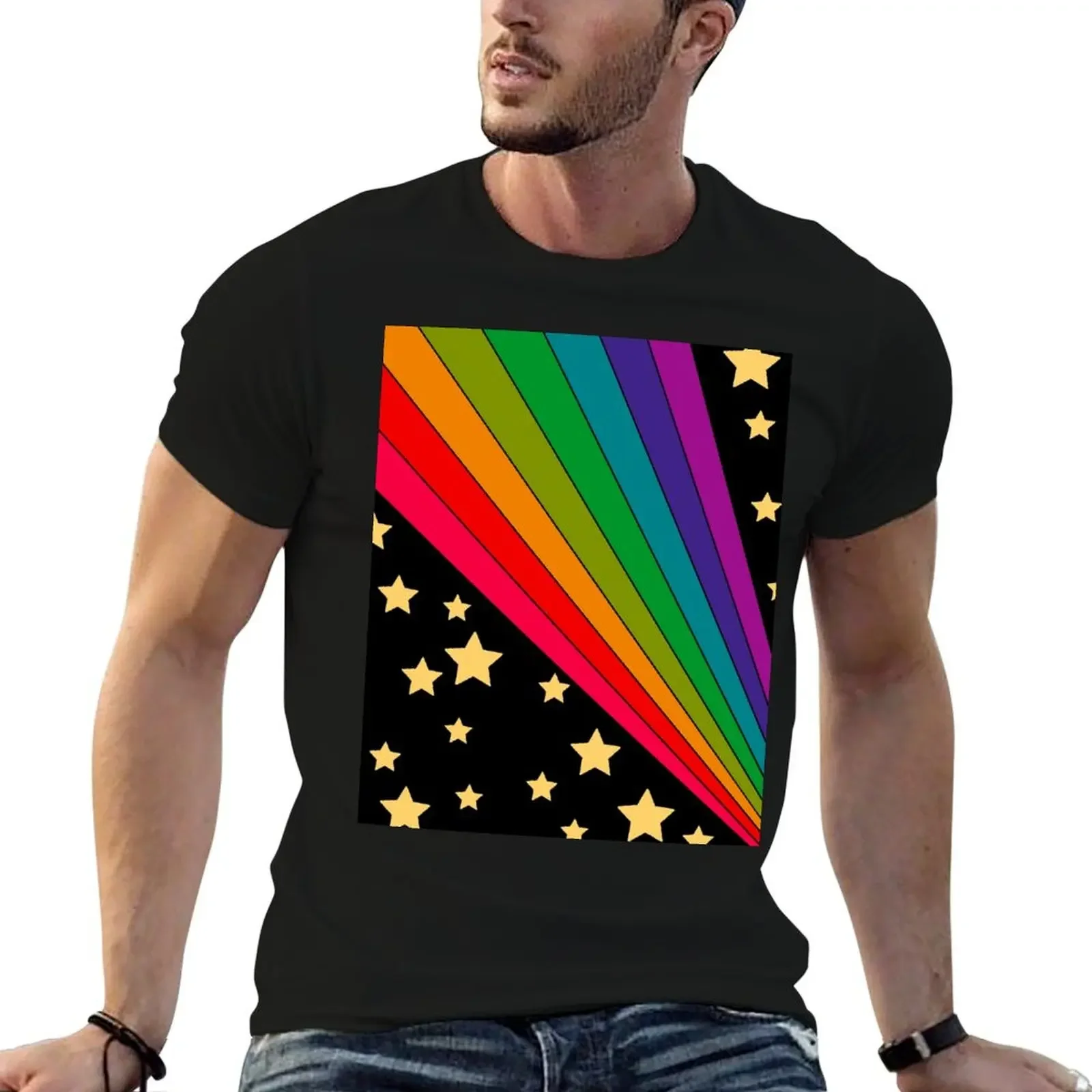 

Stars and rainbow T-Shirt luxury t-shirt luxury designer man clothes shirts men