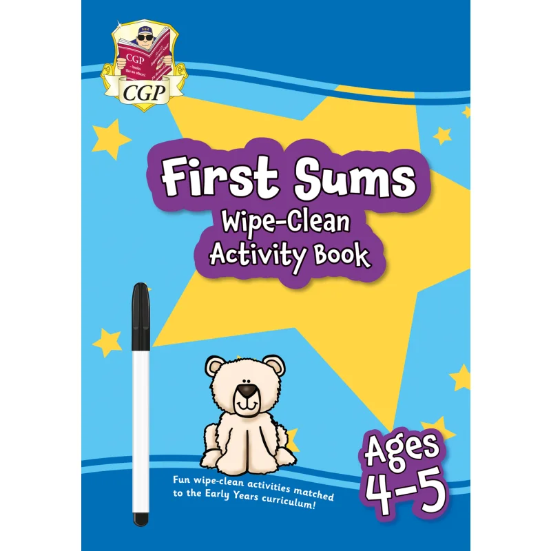 

New First Sums WipeClean Activity Book For Ages 45 With Pen CGP Coordination Group Publications 9781789089714 Book