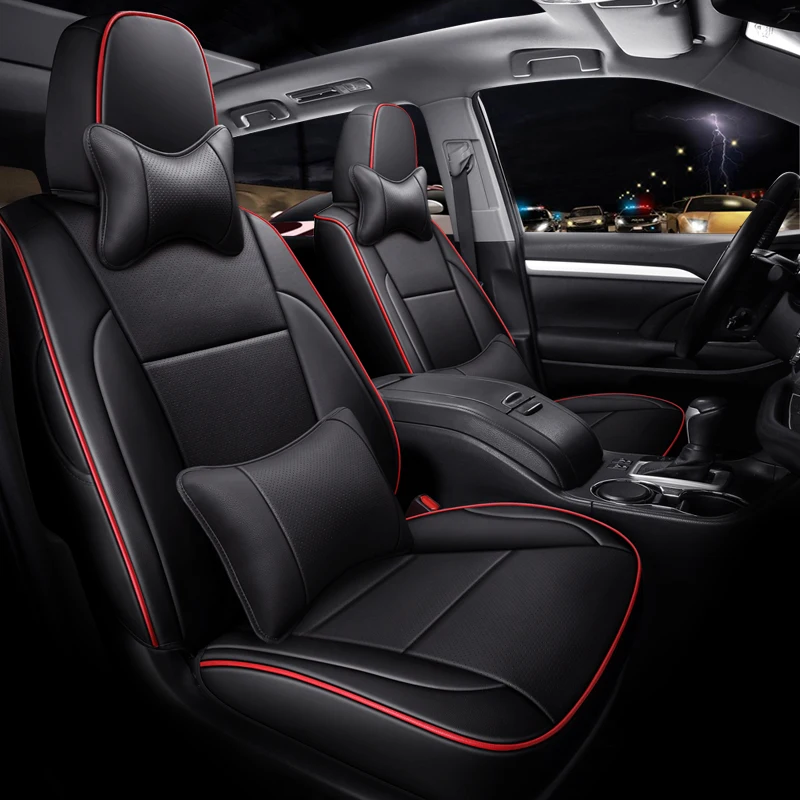 Car Special Seat Covers For Toyota Select Highlander 2015 2016 2017 2018 Artificial Leather Auto interior styling Accessories