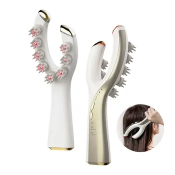 New technology hair growth treatment scalp oil applicator vibration electric scalp massager brush