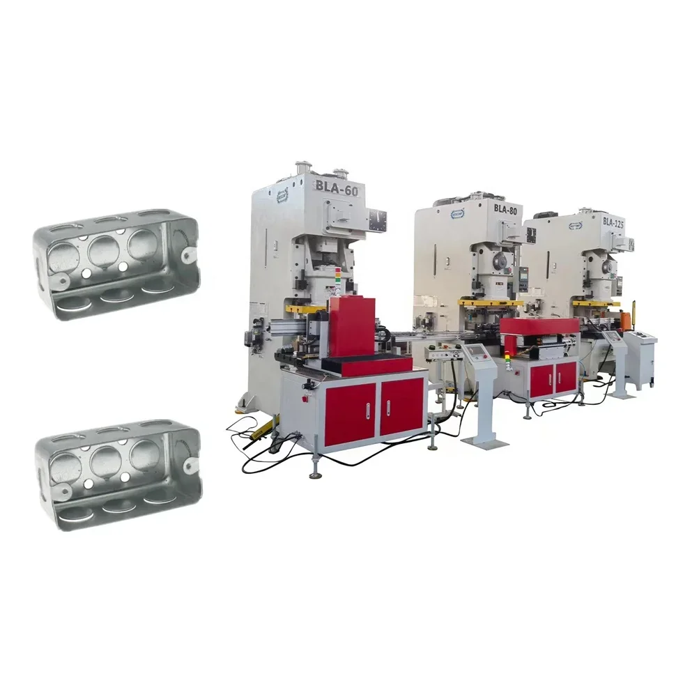 Stretching Square Rectangular Octagonal Metal Switch Junction Electrical Box Making Machine Automatic Stamping Production Line