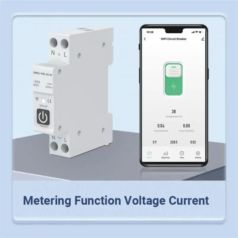 Tuya WIFI Smart Circuit Breaker 1P 10/16/25/32/40/63A DIN Rail With Metering Work With Smart Life Alexa Google Home Alice