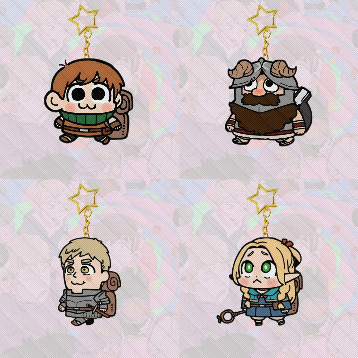 6cm Anime Delicious in Dungeon Standing Acrylic Car Keychain Accessories KawaiiBag Charms Key Ring Fans Christmas Gift