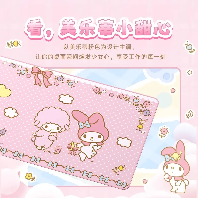 New Sanrio Family My Melody Desk Mouse Pad For Laptop Cute Cartoon Genuine Printed Melody Mouse Mat Anti Slip Desktop Office Mat