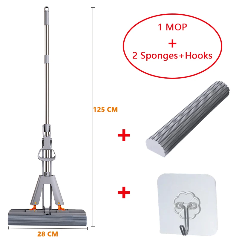 Collodion Mop Opvouwbare Water Gratis Handen Wassen Knijp Katoenen Hoofd Vervangen Thuis Tegels Hout Huishoudelijke Reiniging Wringer Dweilen