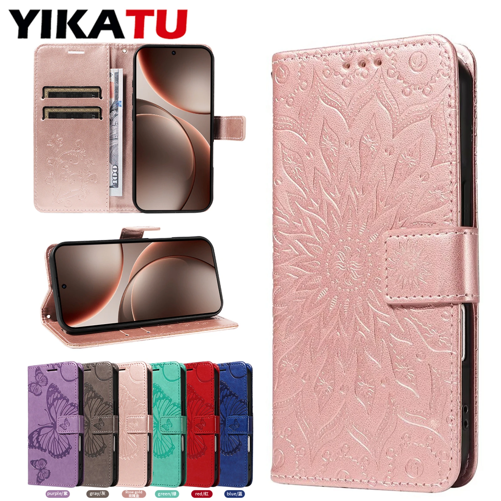 

Flip Leather Wallet Case For OPPO Realme 9i 9 8i 8 12 13 14 Pro Plus 15 15T 5G 14X 14T 11X 11 10 4G RFID Blocking Layer Protect