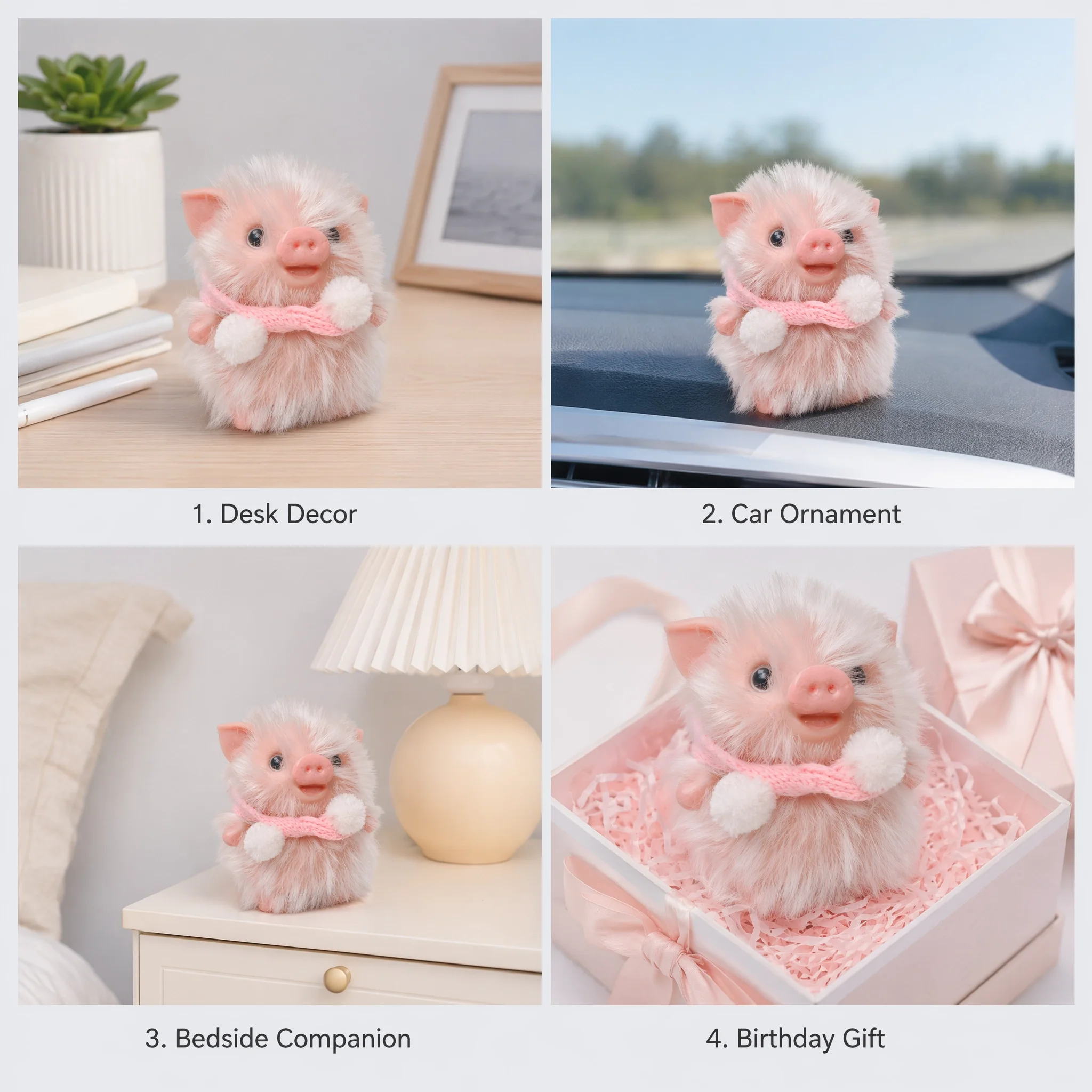 4Inch Silicone Piglet Soft Cute Mini Realistic Animals with Accessories Lifelike Reborn Newborn Pig Doll Decompression Toy Gift
