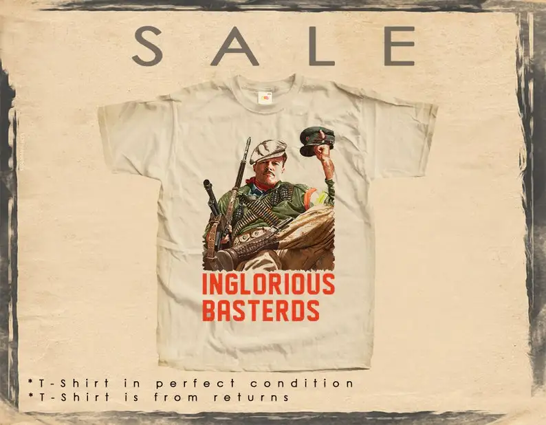 SALE Vintage TShirt 107 Inglorious Basterds Size 2XL NATURAL color Men Woman Unisex T-Shirt Digital Print Sizes