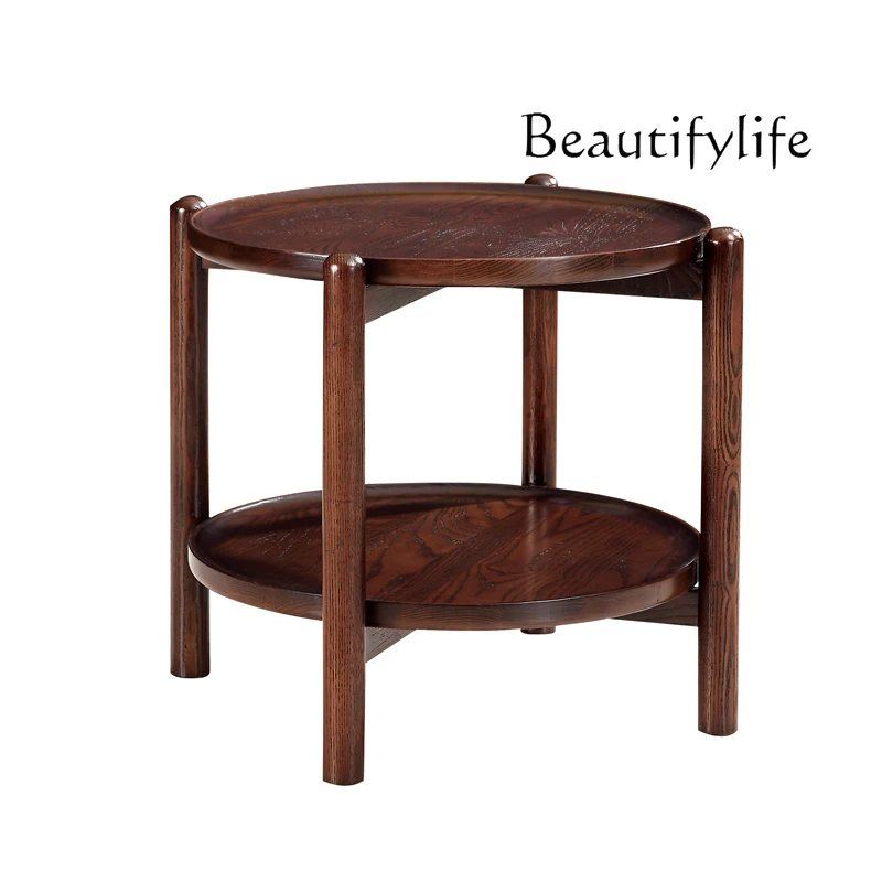 

Nordic simple all-solid wood furniture modern small apartment coffee table creative personality corner table