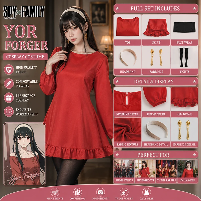 costume-de-cosplay-yor-forger-de-l'anime-spy-x-family-robe-rouge-tenue-decontractee-perruque-tressee-noire-costume-d'halloween-pour-femmes-jeu-de-role
