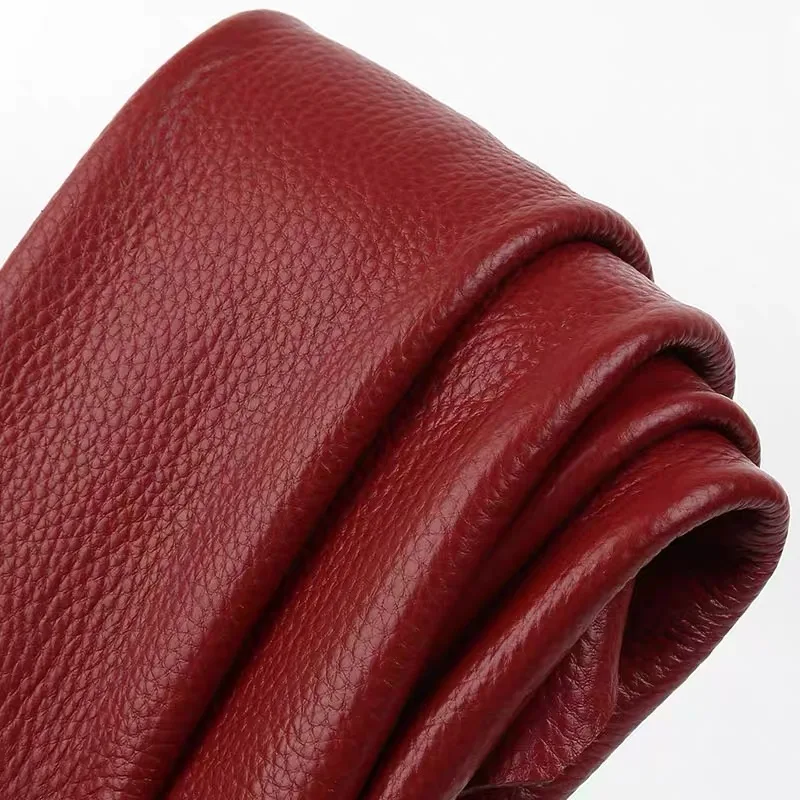 Dark red cowhide leather, genuine leather, whole sofa headboard, soft bag, furniture renovation, leather fabric, top layer, wine