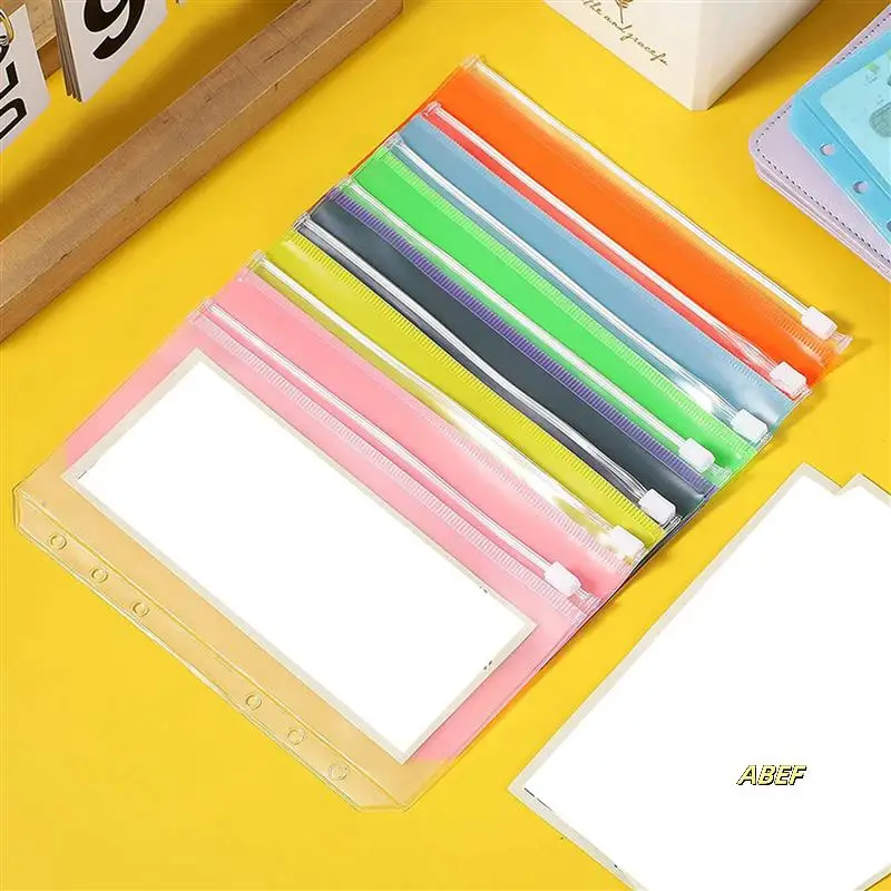 84 шт., карманы для переплета, размер A6, 6 отверстий, папки на молнии, водонепроницаемые сумки из ПВХ с вкладышами для тетради с 6 кольцами