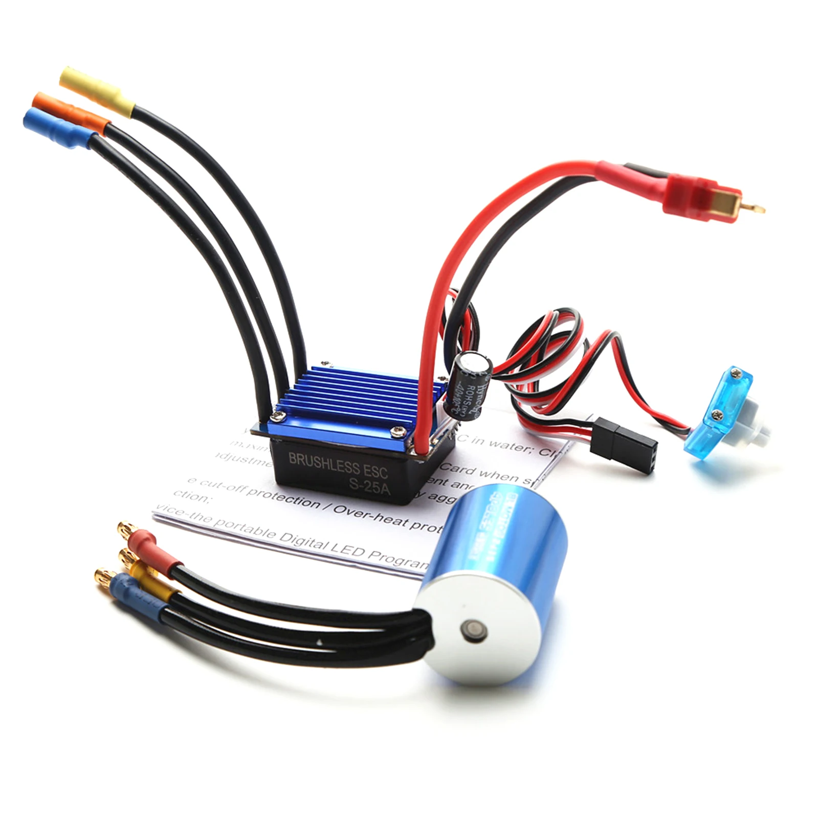 2435 4800KV Brushless Motor and 25A ESC Replacement for HSP  1/16 1/18 Remote Control Truck Car 4800KV Brushless Motor