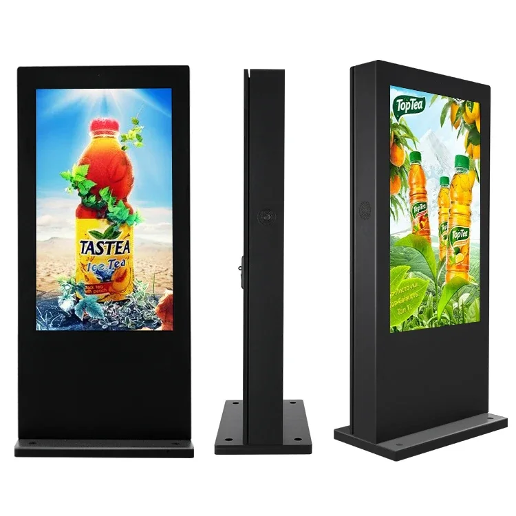 

China 4k Screen 55 Inch 65 Inch Customized Floor Stand ultra Thin Outdoor Display Screen Lcd Advertising