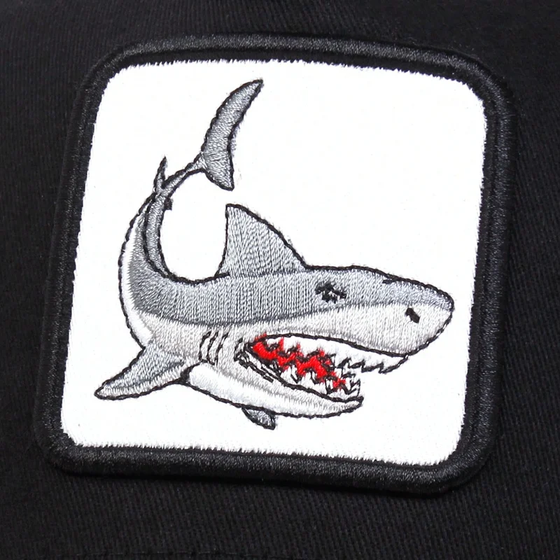 Unisex Shark Patch Embroidery Baseball Net Caps Spring Summer Outdoor Adjustable Casual Hats Sunscreen Hat
