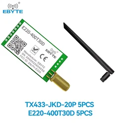 5PCS LLCC68 433MHz LoRa Wireless Module 470MHz 30dBm Long Range 10km RSSI EBYTE E220-400T30D SMA-K DIP UART Transmitter Receiver