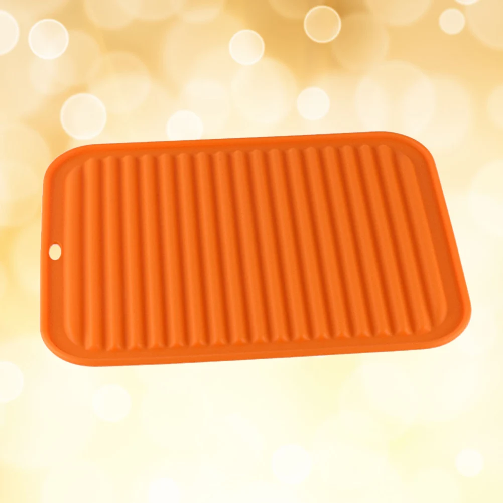 

Silicone Insulation Pad Pattern Kitchen Drying Mat Draining Tray Non-Slip Heat Resistant Mat Dishwasher Safe
