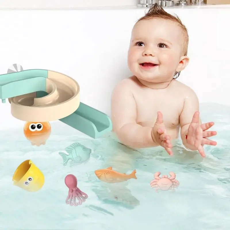 Baby Bath Toys Bathtub Slide Toys For Kids Shower Bathtub Toys Bath Time Toy Track Shower Water Slide Birthday Gifts For Boys