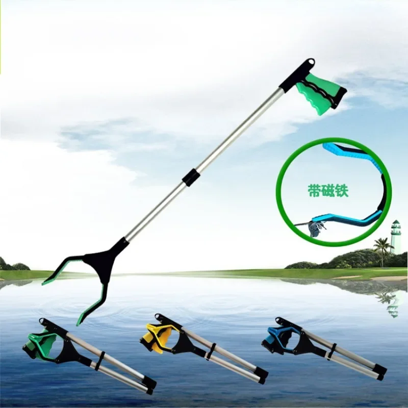 Aluminum Picker Foldable Garbage Clip Anti-slip Convenient Thickened Sanitation Picker Portable Household Cleaning Accessories