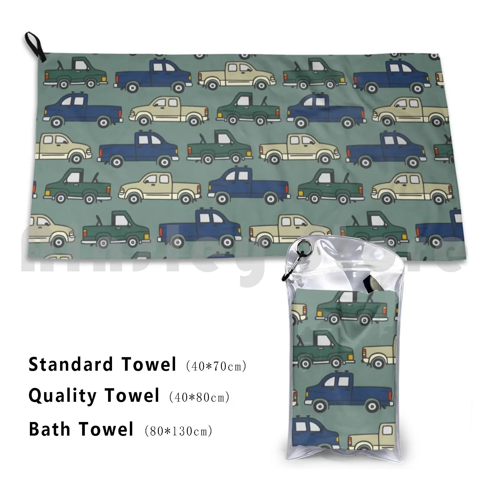 Adventure Trucks Custom Towel Bath Towel Trucks Truck Driving Cars Traffic Cartoon Boy Road Trip Adventure
