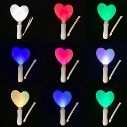 15 Colors Change LED Glow Stick Heart Shaped Battery Powered Light Stick Wedding Party Celebration Fluorescent Concerts Decor