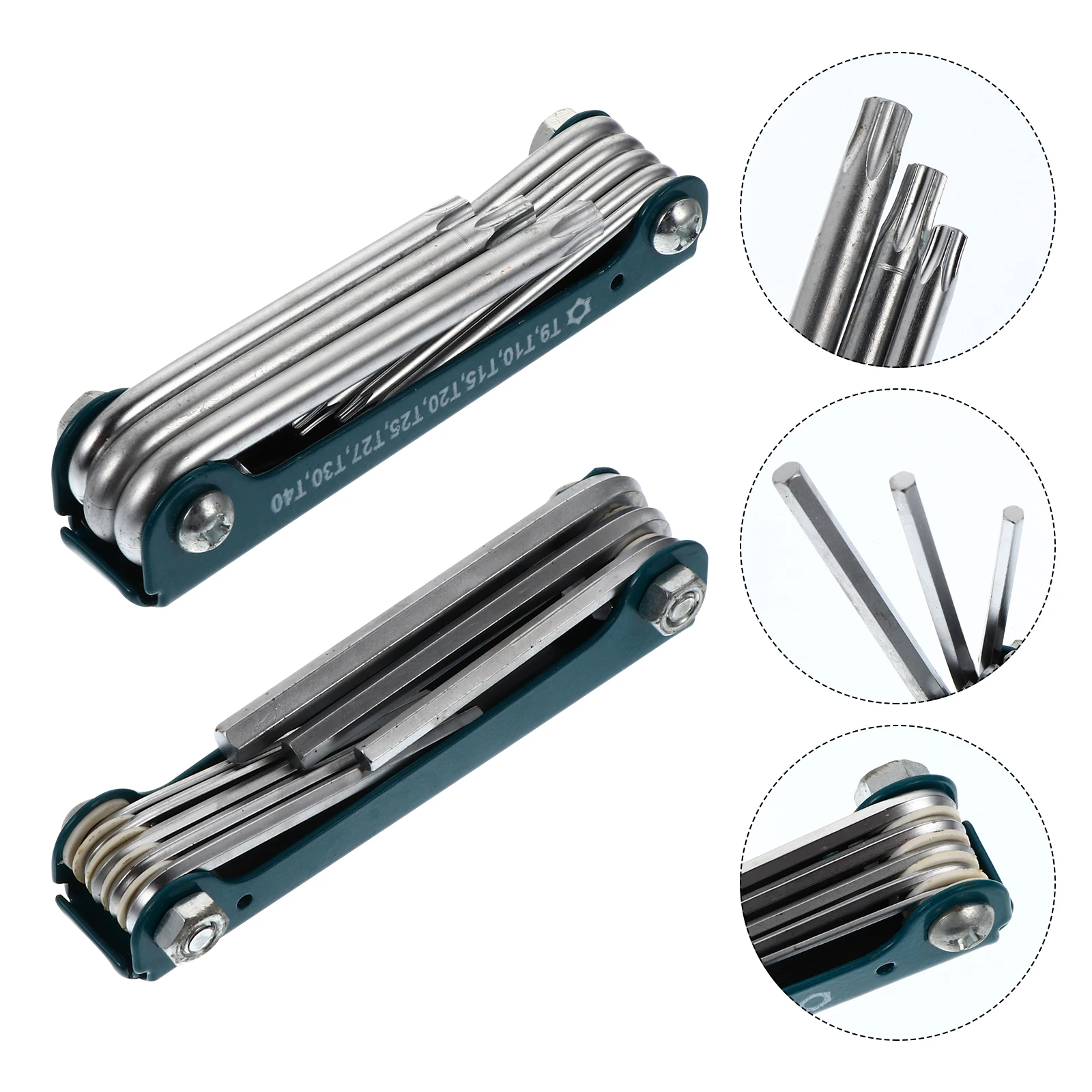 

2pcs Internal Hexagon Spanner Set Durable Folding Wrench For Bike Repair Multi-Function Universal Hand Tool Practical Design