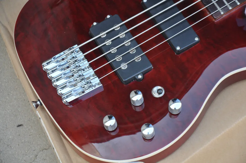 5 Strings Electric Bass Guitar with Chrome Hardware,Rosewood Fretboard,Provide customized service view 3
